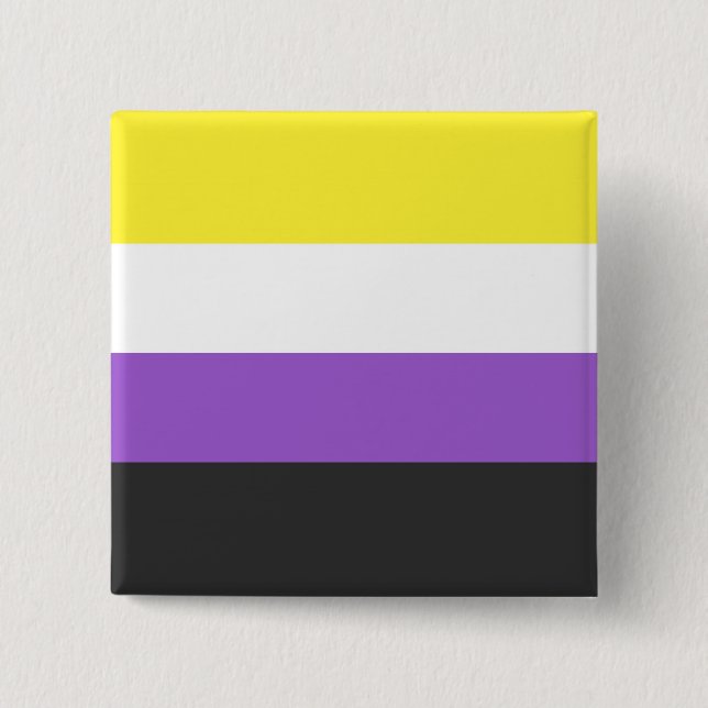 Sömlös upprepning av icke-binärt Pride Flagga Möns Knapp (Framsida)