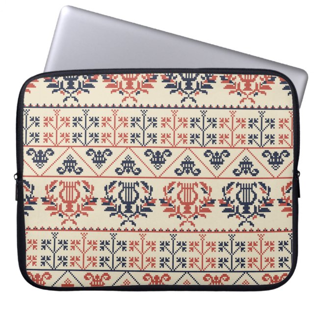 Sömlös utformning av mönster med traditionell Pale Laptop Fodral (Framsidan)