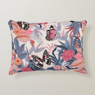 sömlös, vacker, konstnärlig, ljus, tropisk del prydnadskudde