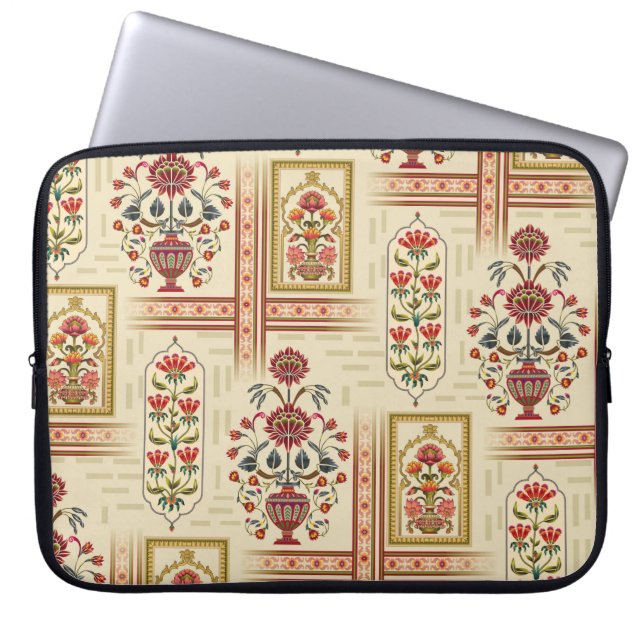 Sömlös, vacker mag-blomstermotiv med patter laptop fodral (Framsidan)