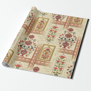 Sömlös, vacker mag-blomstermotiv med patter presentpapper