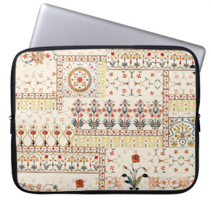 Sömlös, vacker mughal blommigt med etnisk paisl laptop fodral