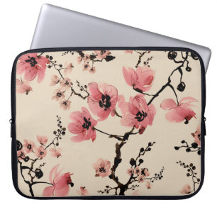 Sömlös vacker utskrift av vattenfärgblommor. St Laptop Fodral