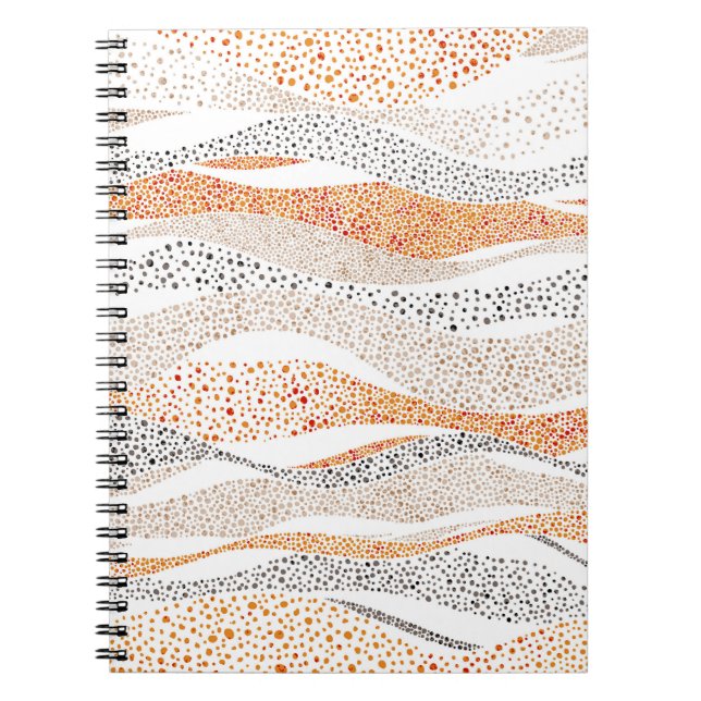 Sömlös vågigt mönster i pointillismen stil. Orname Anteckningsbok (Framsidan)