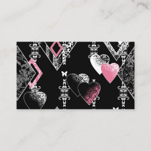 Sömlös Valentines day kärlek svart vit mönster h Visitkort