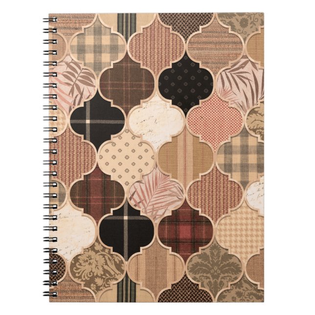 Sömlös, varierad texturerad marockansk tile Mönste Anteckningsbok (Framsidan)