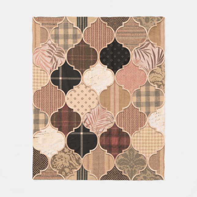 Sömlös, varierad texturerad marockansk tile Mönste Fleecefilt (Framsidan)