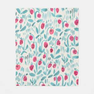 Sömlös vattenfärg, blommönster på papper textur fleecefilt