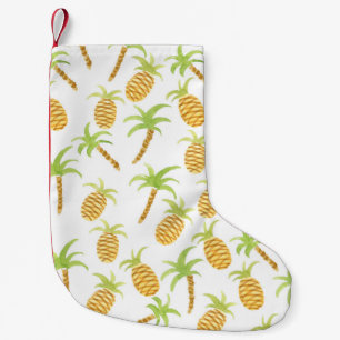 Sömlös vattenfärg mönster med ananas och pa liten julstrumpa
