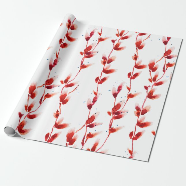Sömlös vattenfärg mönster med fitta insida presentpapper (Utrullad)