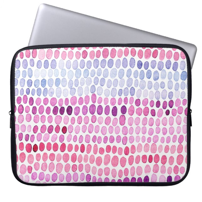 Sömlös vattenfärgad mönster. Rosa och grått Laptop Fodral (Framsidan)
