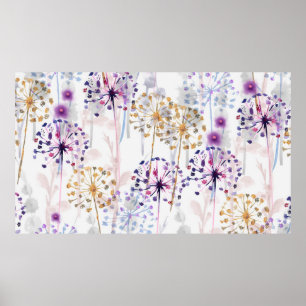 Sömlös vattenfärgad vild blommönster i hand pa poster