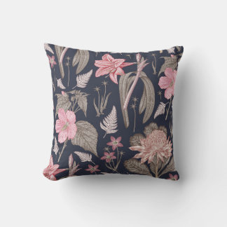 Sömlös väv av mönster. Set Amaryllis Waratah Hib Kudde
