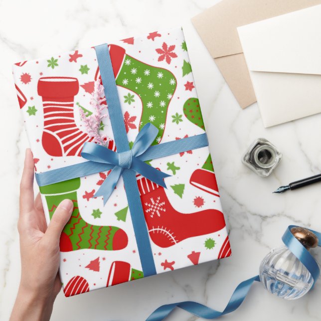 Sömlös vektor mönster med olika jul presentpapper (Gifting)