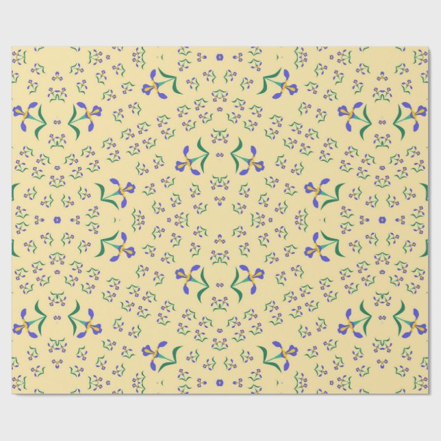 sömlös vektormönster blommor design  presentpapper (Platt)