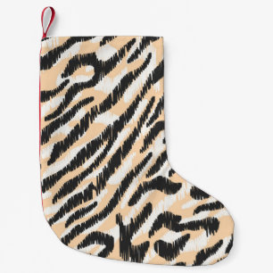 Sömlös vintage av typen zebra leopard päls patter liten julstrumpa