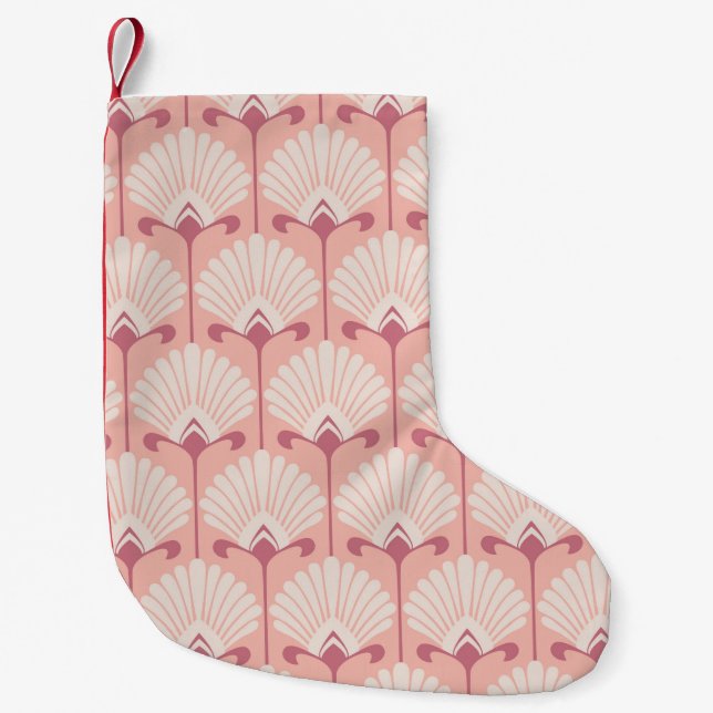 sömlös vintage, blommönster liten julstrumpa (Framsidan)