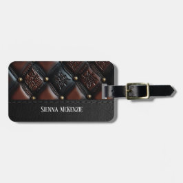 Sömlös Vintage Embossed bagagetagg Bagagebricka