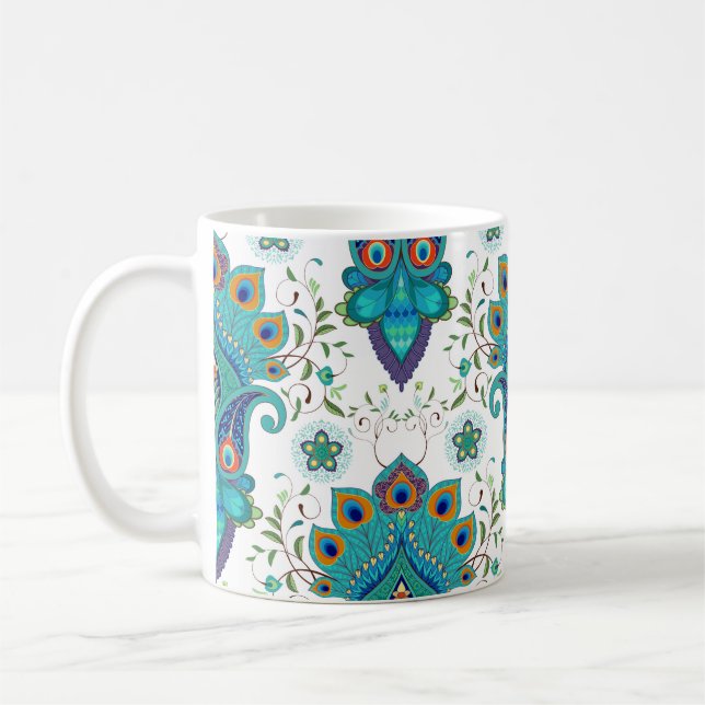 Sömlös vintage med orientaliskt mönster. kaffemugg (Vänster)