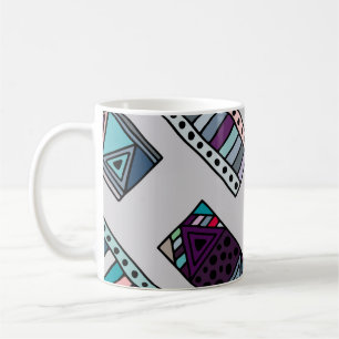 Sömlös vintage mönster. geometrisk bakgrund w kaffemugg