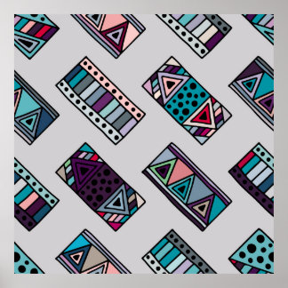 Sömlös vintage mönster. geometrisk bakgrund w poster