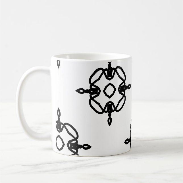 Sömlös vintage mönster i geometriska prydnadsförem kaffemugg (Vänster)