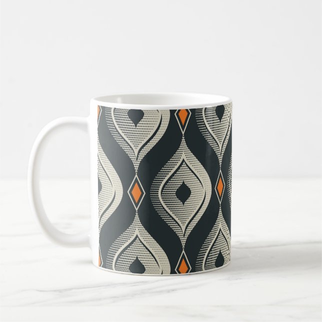 sömlös vintage mönster kaffemugg (Vänster)