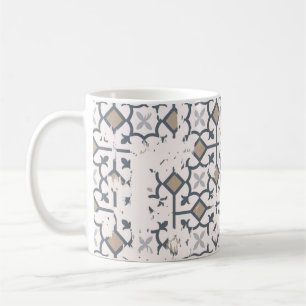 Sömlös vintage mönster med en attraktionseffekt kaffemugg