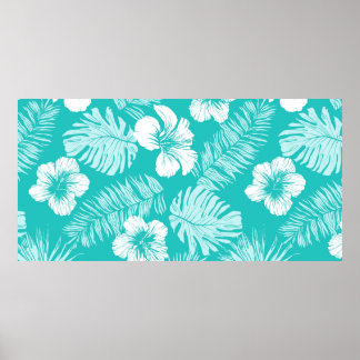 Sömlös vintage mönster med löv av tropiska p poster