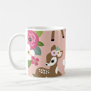 Sömlös vintage mönster med söt vintage svimmade på kaffemugg