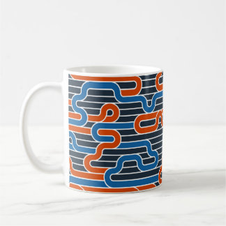 sömlös vintage mönster med tvinnat linjer, kaffemugg