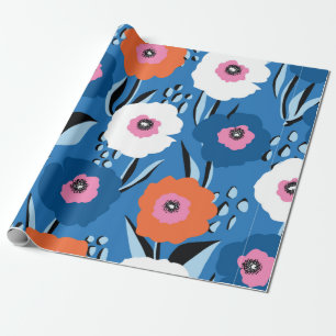 Sömlös vintage mönster, stor röd, vit och blå presentpapper