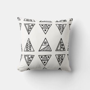 Sömlös vintage mönster. Svart och vit geometri Kudde