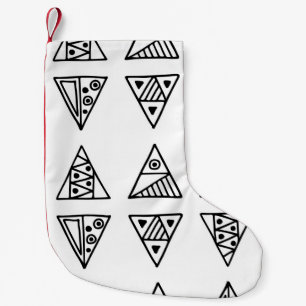 Sömlös vintage mönster. Svart och vit geometri Liten Julstrumpa