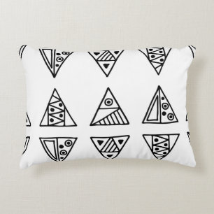 Sömlös vintage mönster. Svart och vit geometri Prydnadskudde