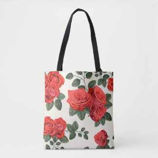 Sömlös vintage ro mönster, blommigtens utformning. tygkasse