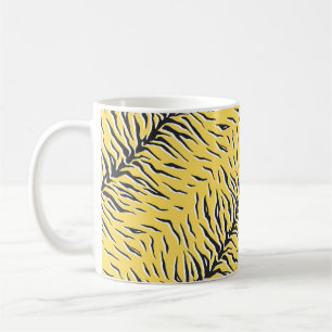 Sömlös vintage svart och gult tiger mönster. S Kaffemugg