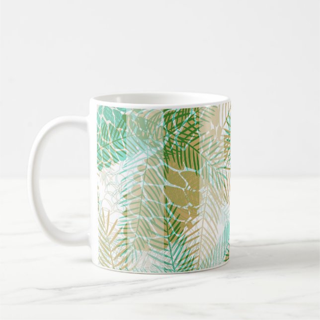 Sömlös vinter jul grön beige kotte t kaffemugg (Vänster)