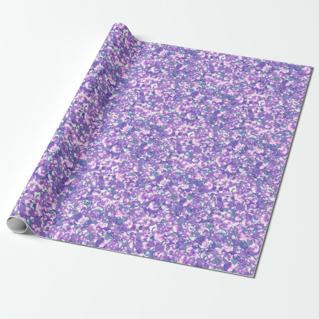 Sömlös violett lila silver glitteregel gl presentpapper (Utrullad)