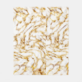 Sömlös vit och Guld marble Print. Fleecefilt