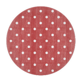 Sömlös vit polka punkt mönster på röd bakgrund