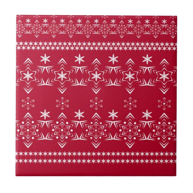 Sömlös vit snöflake snö dekoration för ornament kakelplatta (Framsidan)