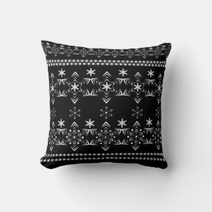 Sömlös vit snöflake snö dekoration för ornament kudde