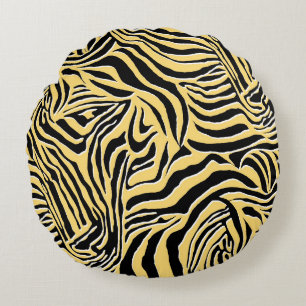 Sömlös zebra mönstrad, djur. tapet,abstrakt rund kudde
