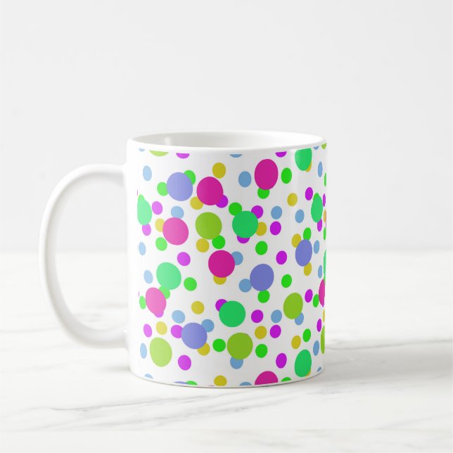Sömlösa abstrakta cirklar roliga konfettipunkter l kaffemugg (Vänster)