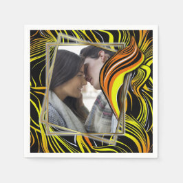 Sömlösa Abstrakter för kreativ, Gult och Orange Pappersservett