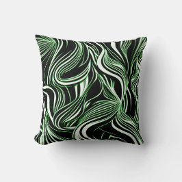 Sömlösa Abstrakter för kreativ, svartvitt och Grön Kudde