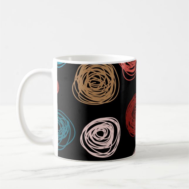 Sömlösa abstrakter i mönster hand plockade. Backgr Kaffemugg (Vänster)