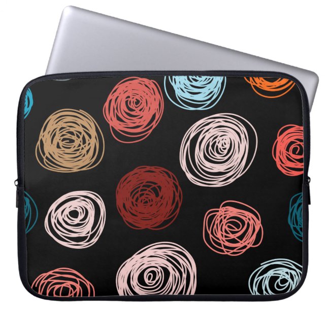 Sömlösa abstrakter i mönster hand plockade. Backgr Laptop Fodral (Framsidan)