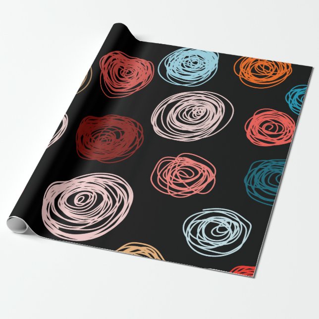 Sömlösa abstrakter i mönster hand plockade. Backgr Presentpapper (Utrullad)